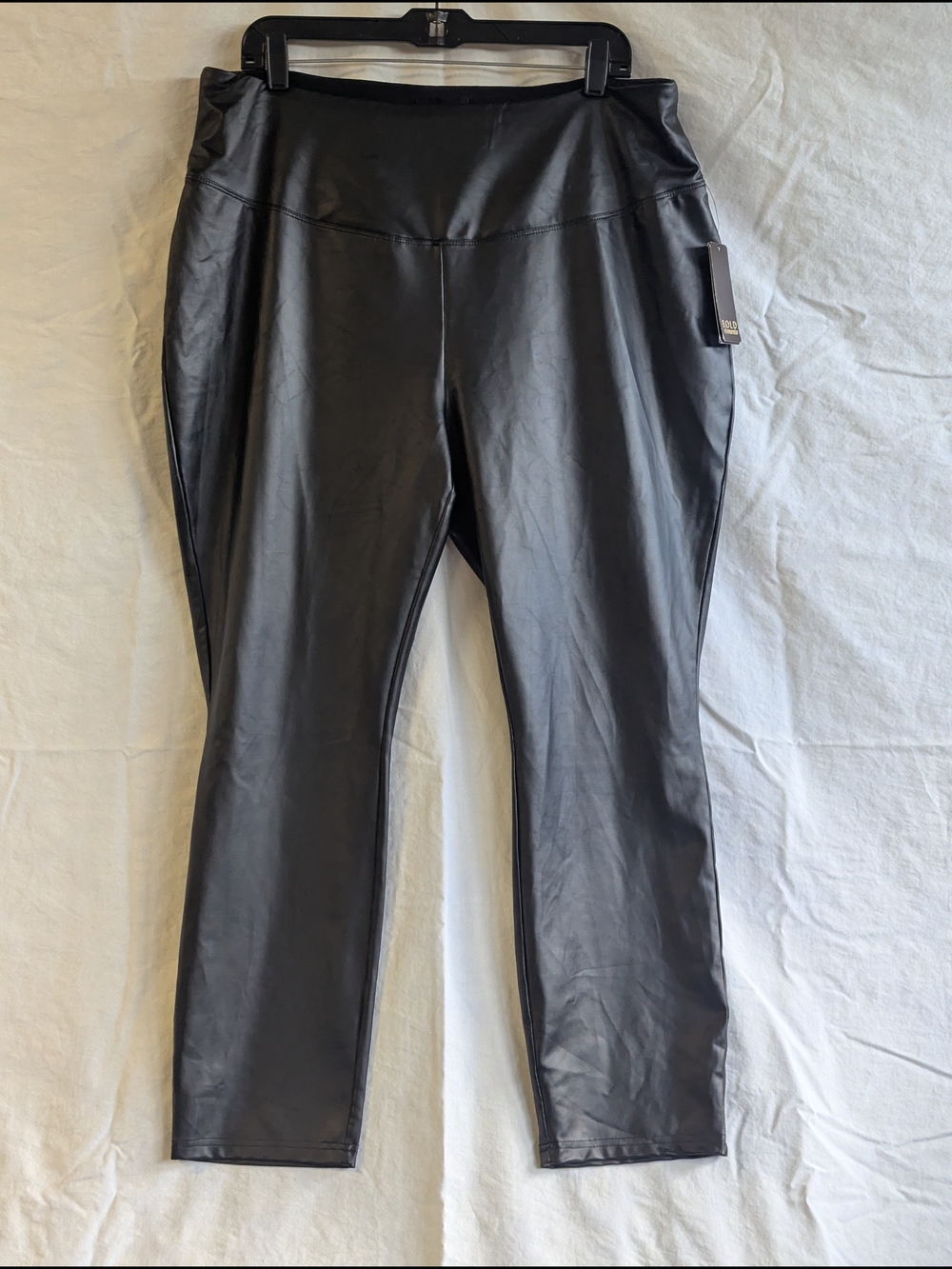 Bold Elements Faux Leather Leggings - Black